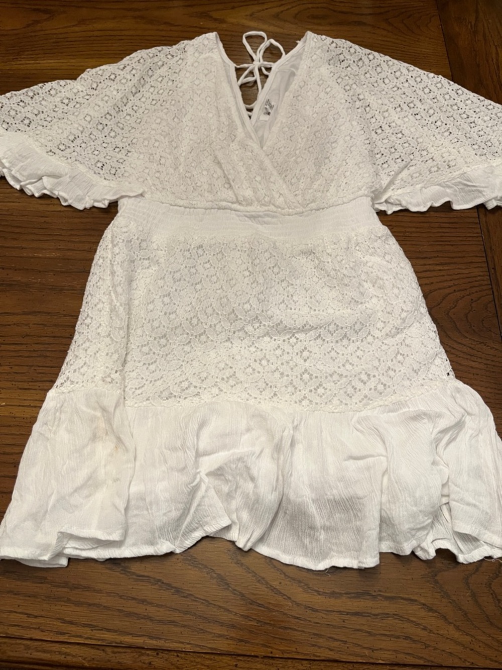 Jopna white‎ lace mini dress/romper, size medium, NWT